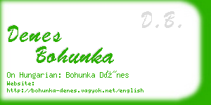 denes bohunka business card
